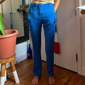 Philip Lim 100% silk blue pants.